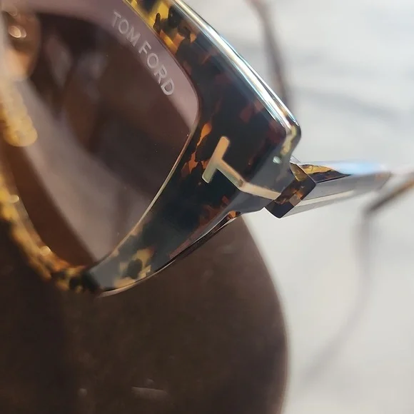 NEW Authentic Tom Ford Anjelica-02 Leopard Cat Eye Sunglasses - Picture 8 of 9